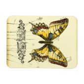 Magnet Flexible Papillon décoratif avec Fleur sauvage (Horizontal)