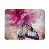 Magnet Flexible Papillon Dreamy aux fleurs roses (Horizontal)