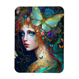 Magnet Flexible Papillon Fairy Elf Lady Imaginaire Art
