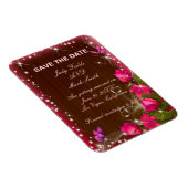 Magnet Flexible Papillon Floral Rose Rustique Bois Enregistrer La (Côté Droit)