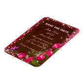 Magnet Flexible Papillon Floral Rose Rustique Bois Enregistrer La (Côté Gauche)