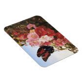 Magnet Flexible Papillon impressionniste et fleurs roses (Côté Droit)