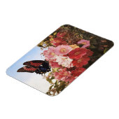 Magnet Flexible Papillon impressionniste et fleurs roses (Côté Gauche)