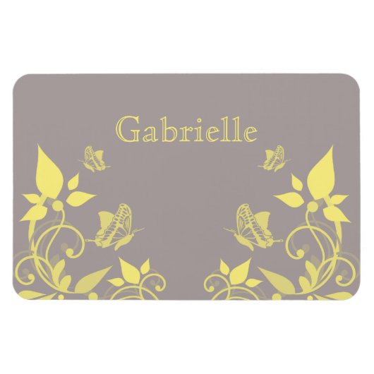 Magnet Flexible Papillon jaune Aimant Floral Premium (Horizontal)