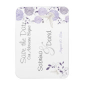 Magnet Flexible Papillon Lilac Chrysanthèmes Enregistrer la date (Vertical)