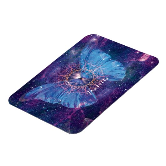 Magnet Flexible Papillon morpho / Galaxie Mandala (Côté Gauche)
