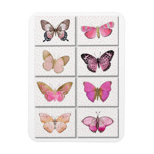 Magnet Flexible papillon rose