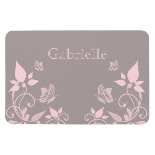Magnet Flexible Papillon rose Aimant Floral Premium (Horizontal)