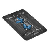 Magnet Flexible Papillon Rustique Bleu Enregistrer l'aimant Date (Côté Droit)
