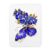 Magnet Flexible Papillon saphir à fleurs (Vertical)