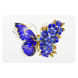 Magnet Flexible Papillon Saphir Fleur