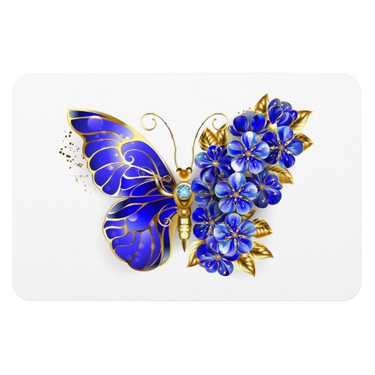 Magnet Flexible Papillon Saphir Fleur (Horizontal)