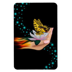 Magnet Flexible Papillon sur Lotus Bloom