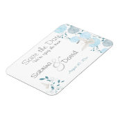 Magnet Flexible Papillon Turquoise Bleu Chrysanthèmes Enregistrer  (Côté Gauche)