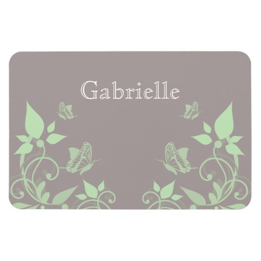 Magnet Flexible Papillon vert - Aimant Floral Premium (Horizontal)