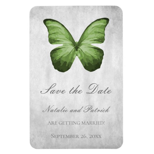 Magnet Flexible Papillon vert Enregistrer l'aimant de date (Vertical)