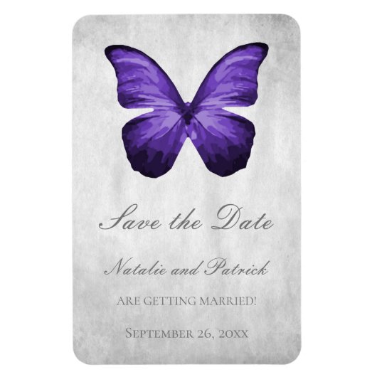 Magnet Flexible Papillon violet Enregistrer l'aimant de date (Vertical)