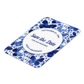 Magnet Flexible Papillons Aquarelle Indigo Bleu Enregistrer la dat (Côté Gauche)
