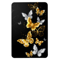 Papillons blancs et dorés
