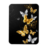 Papillons blancs et dorés