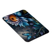 Magnet Flexible Papillons bleus sur Orange Bloom (Côté Droit)