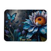 Magnet Flexible Papillons bleus sur Orange Bloom (Horizontal)