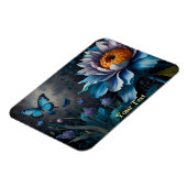 Magnet Flexible Papillons bleus sur Orange Bloom (Côté Gauche)