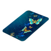 Magnet Flexible Papillons dorés sur fond bleu (Côté Gauche)
