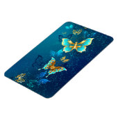 Magnet Flexible Papillons dorés sur fond bleu (Côté Gauche)