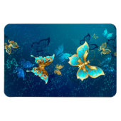 Magnet Flexible Papillons dorés sur fond bleu (Horizontal)