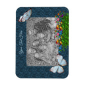 Magnet Flexible Papillons Et Fleurs Cadres Ajouter Votre Photo (Vertical)