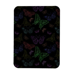 Magnet Flexible Papillons noir et arc-en-ciel volants