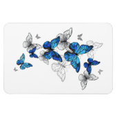 Magnet Flexible Papillons volants bleus Morpho (Horizontal)