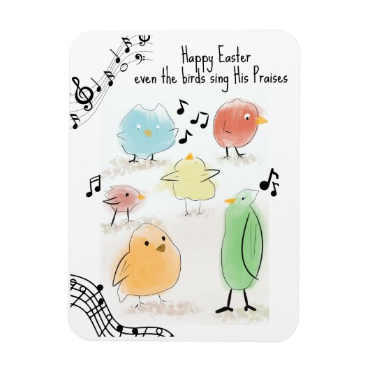 Magnet Flexible Pâques joyeux, même les oiseaux chantent (Vertical)