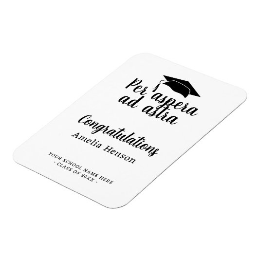 Magnet Flexible Par aspera ad astra Latin Congrat Graduation Cap (Côté Gauche)
