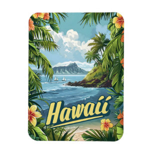Magnet Flexible Paradis tropical : la floraison côtière d'Hawaï