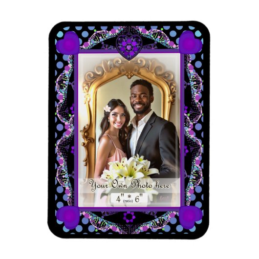 Magnet Flexible Parapluie violet & coeurs .7 (Vertical)