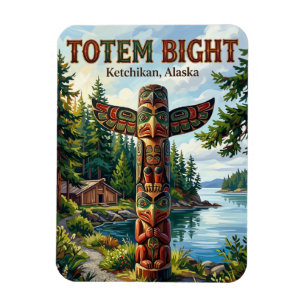 Magnet Flexible Parc Historique d'État de Totem Bight Alaska Carte