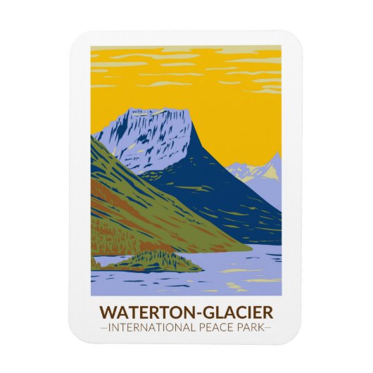 Magnet Flexible Parc international de la paix Waterton-Glacier Vin (Vertical)