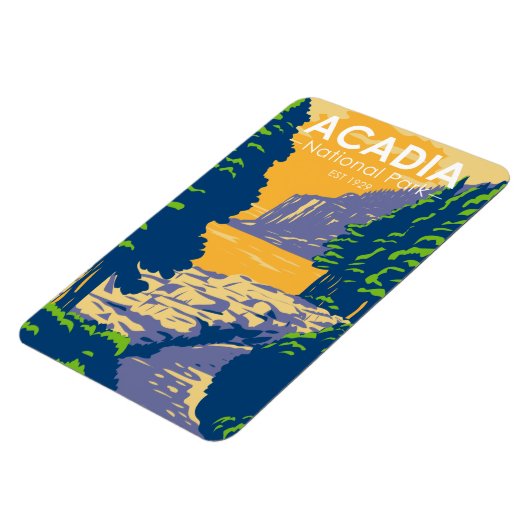 Magnet Flexible Parc national Acadia Bar Port Ocean Path Maine (Côté Gauche)