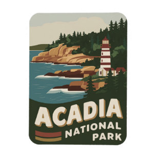 Magnet Flexible Parc national Acadia Phare Voyage d'art