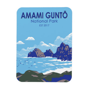 Magnet Flexible Parc national Amami Gunto Japon Voyage Art Vintage