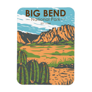 Magnet Flexible Parc national Big Bend Chihuahuan Désert Vintage