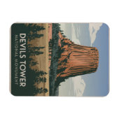 Magnet Flexible Parc national de Devils Tower Vintage (Horizontal)