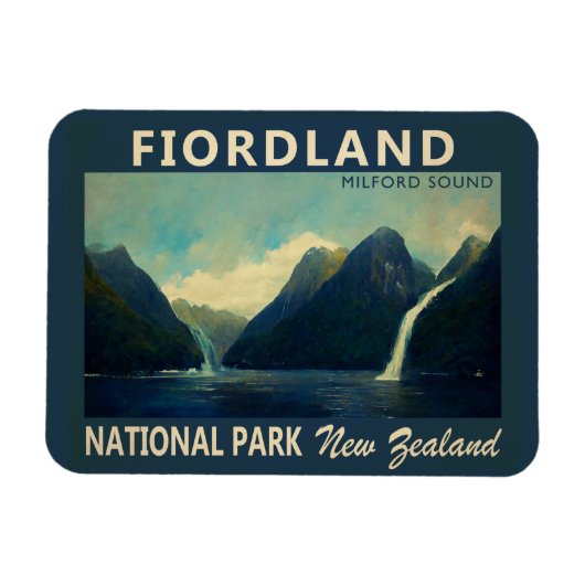 Magnet Flexible Parc national de Fiordland Nouvelle-Zélande Aquare (Horizontal)