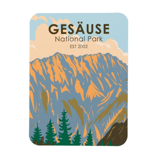 Magnet Flexible Parc national de Gesause Autriche Vintage (Vertical)