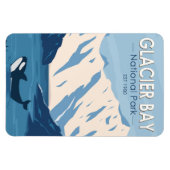 Magnet Flexible Parc national de Glacier Bay Alaska Orca Art Vinta (Horizontal)
