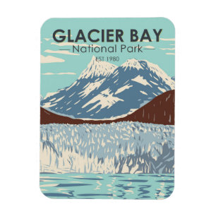 Magnet Flexible Parc national de Glacier Bay Alaska Vintage