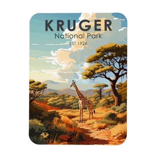 Magnet Flexible Parc national de Kruger Afrique du Sud Giraffe Vin (Vertical)