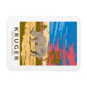 Magnet Flexible Parc national de Kruger Rhinoceros blancs Art de v (Horizontal)
